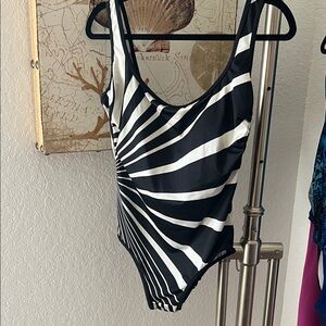 Longitude Black and White Swirl One Piece